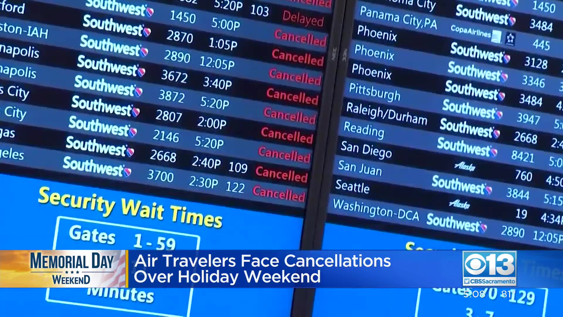 More Than 1,500 Flights Canceled In US – CBS Sacramento