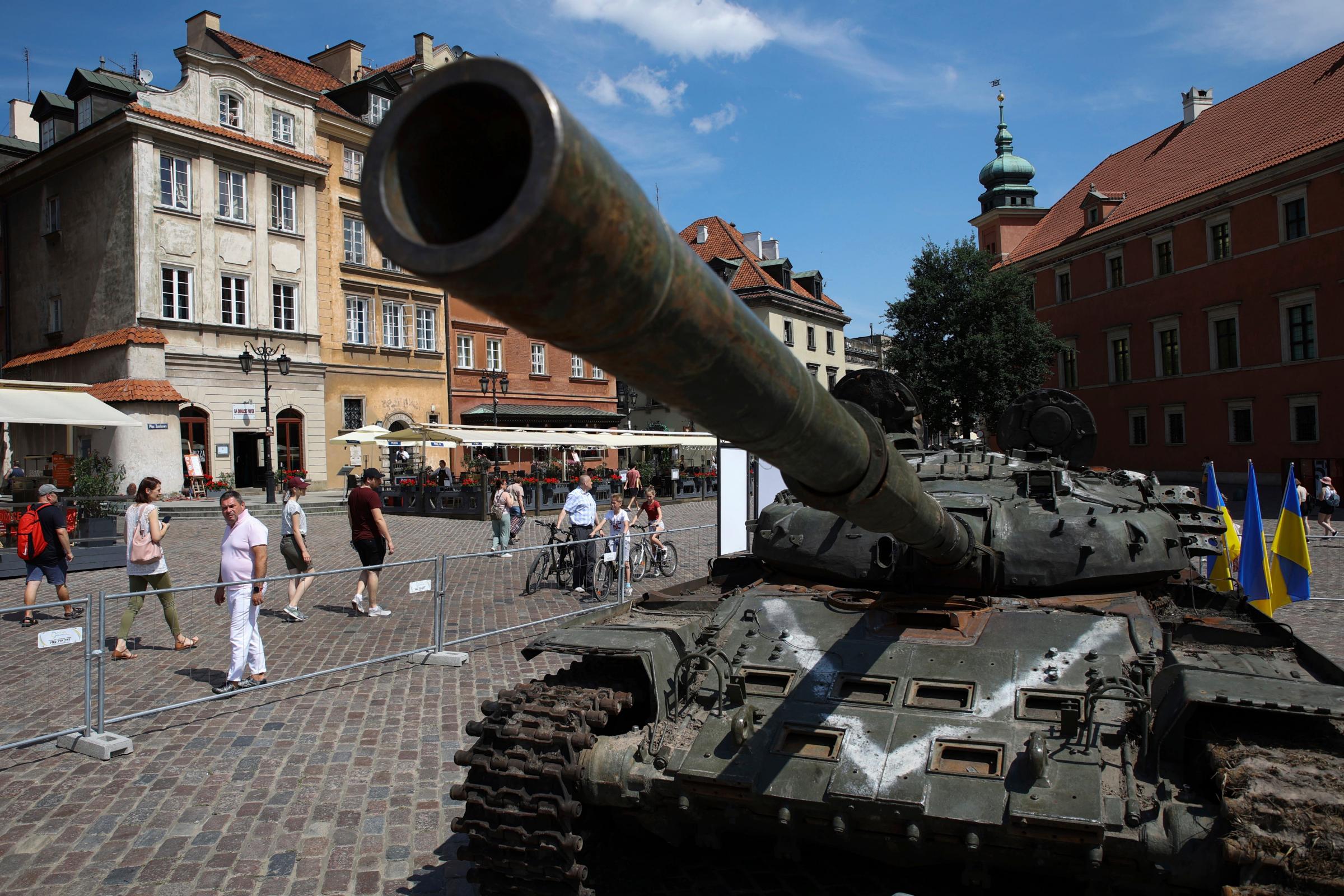 War-damaged Russian weapons go on display in Poland