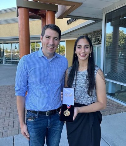 Harder Presents Congressional Gold Medal To Modesto Student