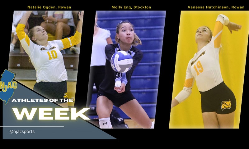Rowan's Ogden and Hutchinson, Stockton's Eng Earn NJAC Women's Volleyball Weekly Honors