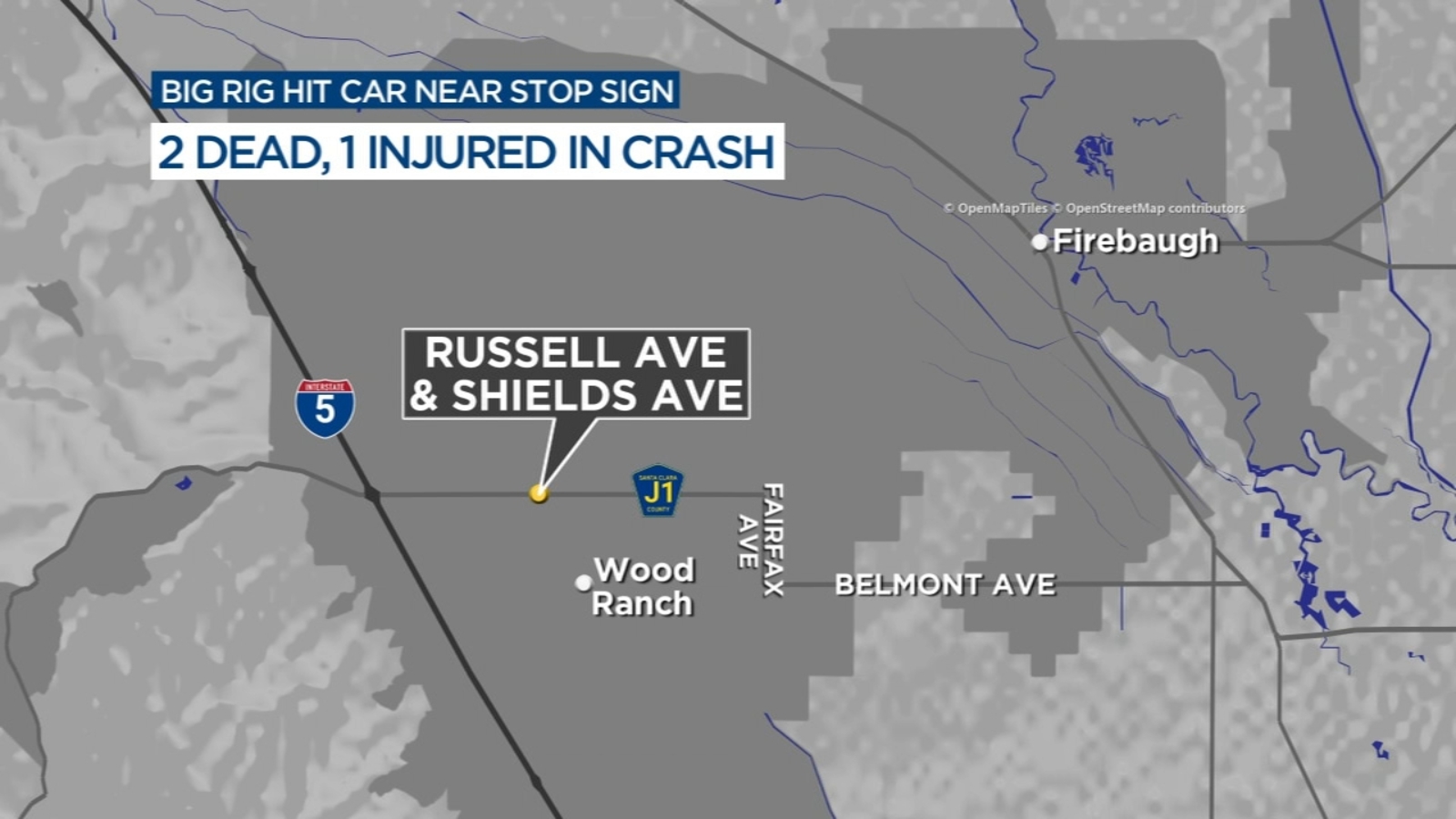 2 killed in crash involving big rig in Fresno County, CHP says