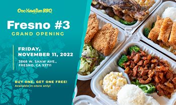 Ono Hawaiian BBQ Fresno California #3 Grand Opening