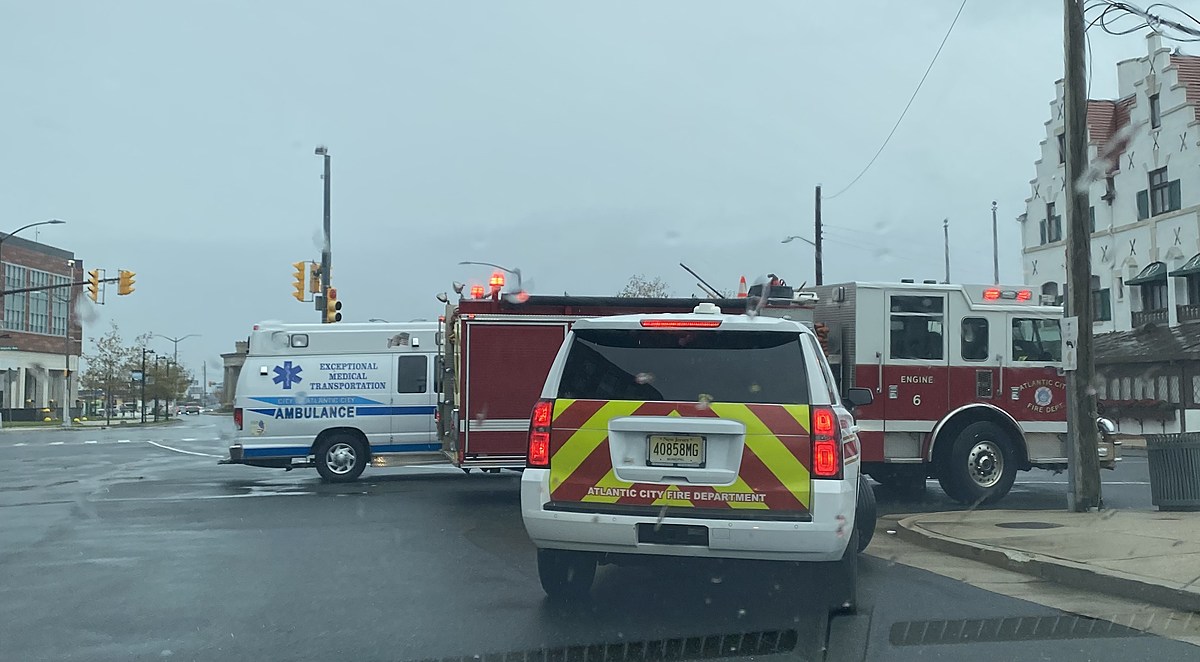 Fire Trucks, Police Cars & Ambulance At Stockton Atlantic Cit