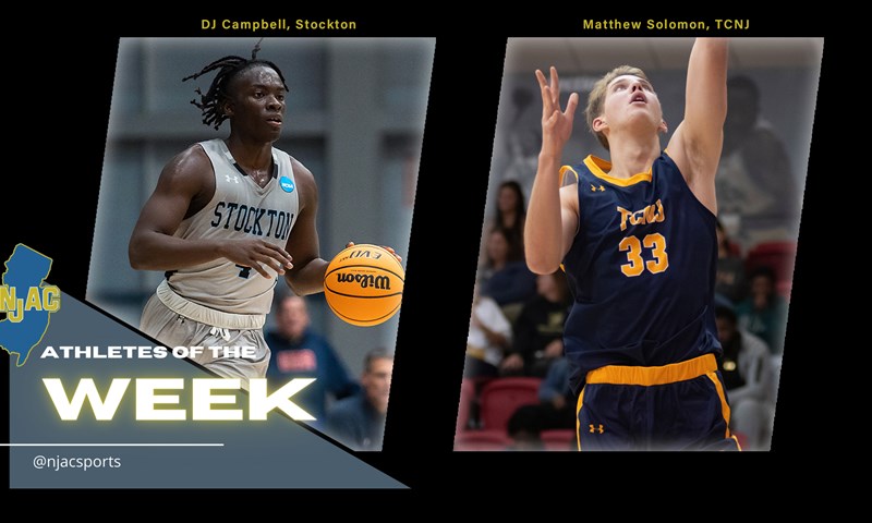 Stockton's Campbell, TCNJ's Solomon Earn NJAC Men's Basketball Weekly Honors