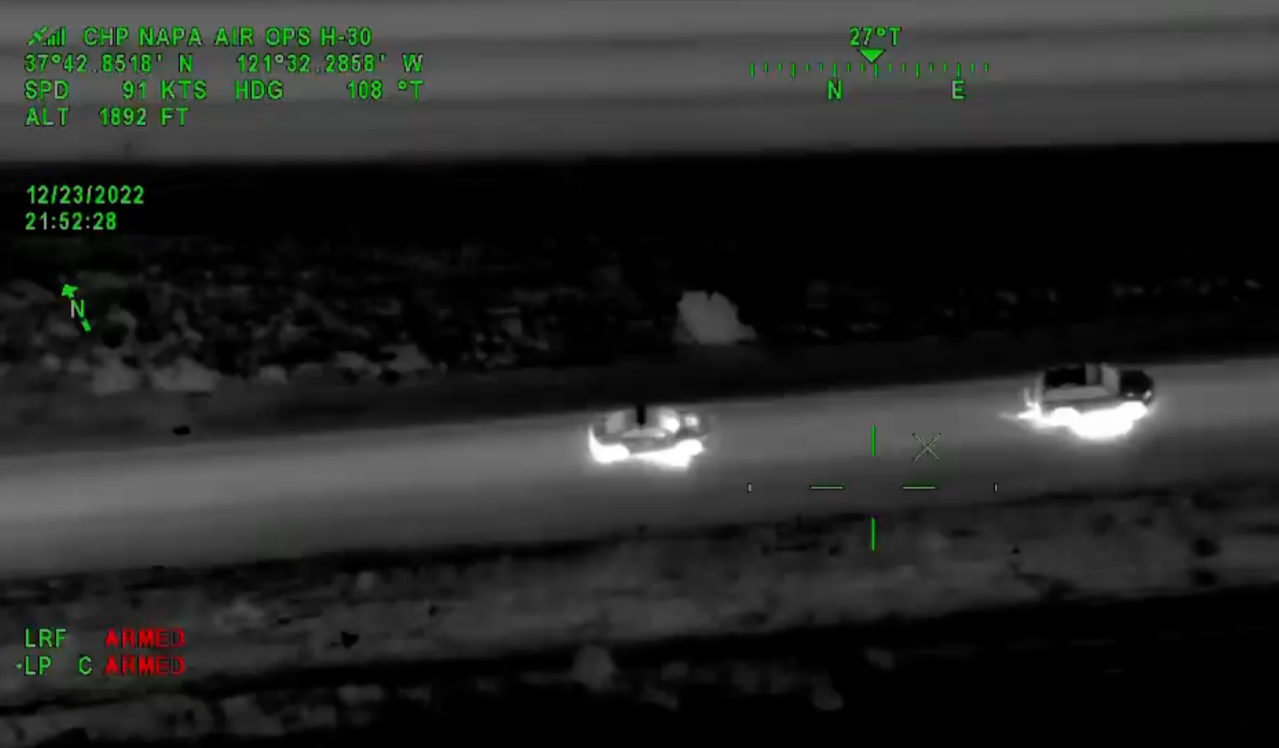 Two CHP aircraft respond to pursuit from Livermore to Modesto